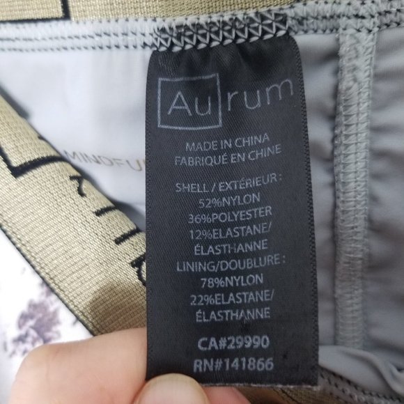 Aurum Snakeskin Printed Workout Leggings White Black Exercise Pants Size XXS - Picture 6 of 14